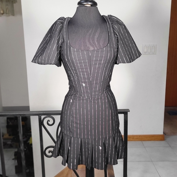 I AM GIA pinstripe Chelsea mini dress - Picture 1 of 7